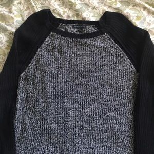 Comfy Black and White Baseball Style Sweater